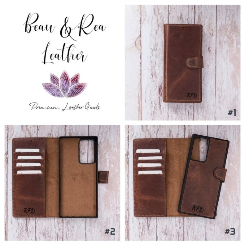 Samsung Note 20 Leather Wallet Case Brown